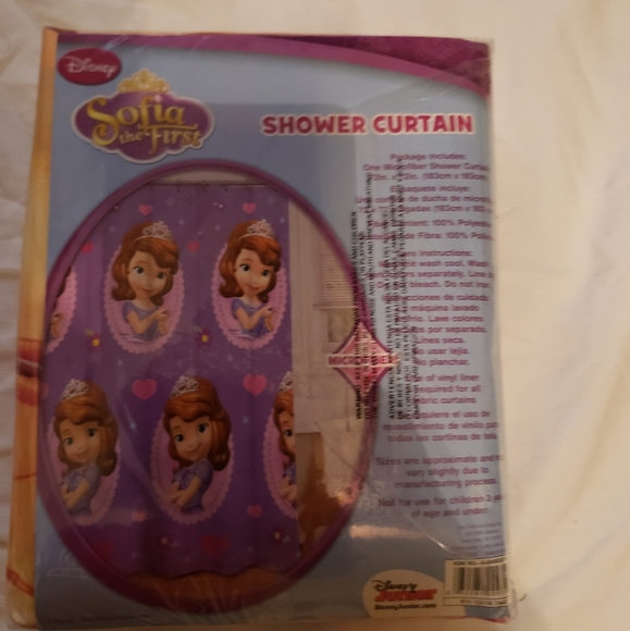 Disney Princess Sofia The First Shower Curtain Purple/Pink Multi Color 72" X 72" - Picture 4 of 8
